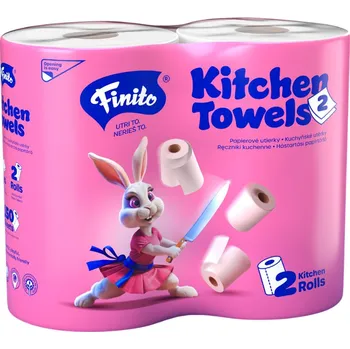 Utěrka Finito papírové utěrky celulóza 30 metrů 2 vrstvy - dvojbalení