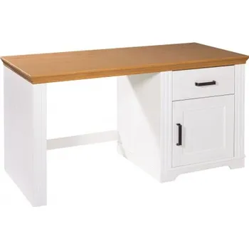 Psací stůl Psací stůl z masivu Malcolm - bílá/dub