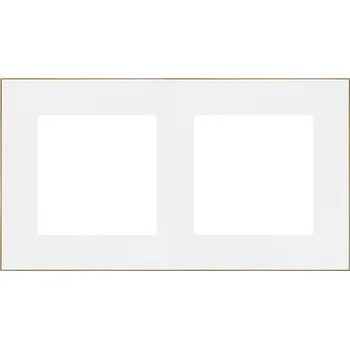 vypínač Rámeček dvojitý bílý, zlatý podklad Kontakt Simon 55 - TRD2.166/111
