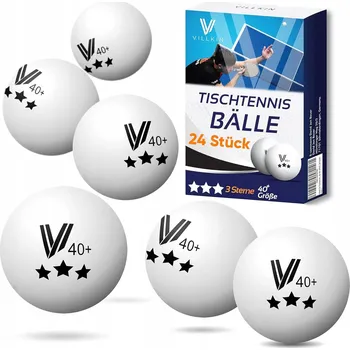 Pingpongový míček Míčky na ping pong, stolní tenis 40 mm, 24 kusů, 3-hvězdičkové, bezešvé