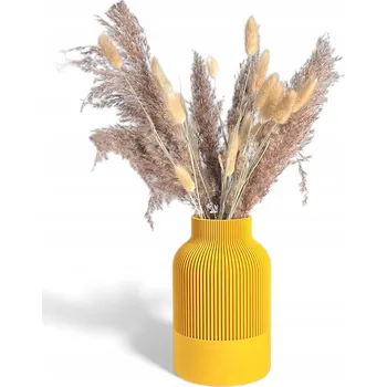 Váza Robustní nerozbitná váza na květiny 17,5 cm Hořčicová váza boho Japandi