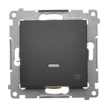 vypínač Křížový vypínač Klasik, Podomítkový Kontakt-simon černý DW7L.01/49