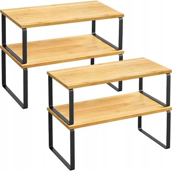 regál POLICE NA KOŘENÍ STOJAN KUCHYŇSKÝ REGÁL DŘEVĚNÝ NA PRACOVNÍ DESKU ORGANIZÉR 4 KS