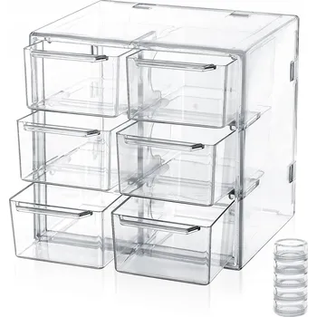 Šperkovnice ORGANIZÉR KRABIČKA SE ZÁSUVKAMI ŠPERKOVNICE KONTEJNER NA KOSMETIKU ŠPERKY