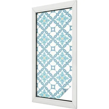 Okenní dekorace Fólie Samolepicí Mléčná Dekorativní Modré ornamenty 50x116