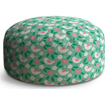 Taburet Sablio Taburet Circle Květiny a ptáčci: 38x48 cm