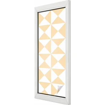 Okenní dekorace Samolepicí Mléčná fólie na okno s geometrickými trojúhelníky 50x146 cm