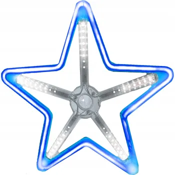 Vánoční dekorace VELKÁ OBOUSTRANNÁ NEONOVÁ LED HVĚZDA 30 cm - ZÁVĚSNÁ DEKORACE DO OKNA