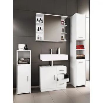 Koupelnový nábytek Vcm 4dílná koupelnová sada Zalo III, bílá