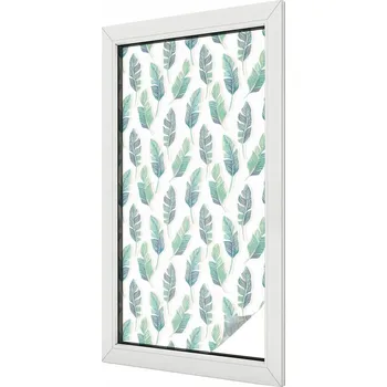 Okenní dekorace Samolepicí fólie na okno proti slunci – Mléčná s tropickými listy 50x100 cm