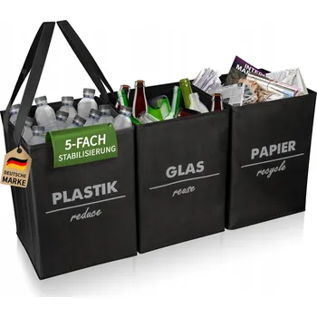 Odpadkový koš Nádoby na odpad 115L 3 komory třídění odpadu skládací voděodolné