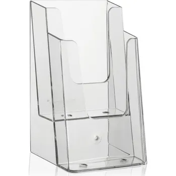 Vrták DVOUÚROVŇOVÝ STOJAN NA LETÁKY PRŮHLEDNÝ PRO FORMÁTY DIN A6