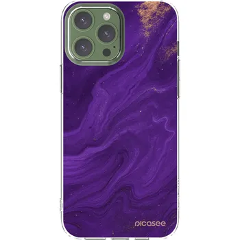 Pouzdro na mobilní telefon Picasee silikonový průhledný obal pro Apple iPhone 13 Pro Max - Fialová