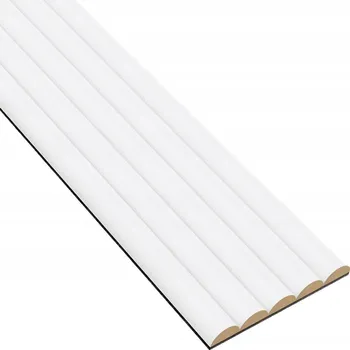Obraz Rýhovaná lamela bílá matná na plsti 275x14,5 cm - dekorativní nástěnný panel
