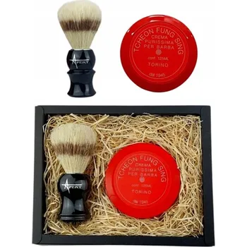 Štětka na holení s přírodními hustými štětinami, mýdlo na holení, sada jako dárek