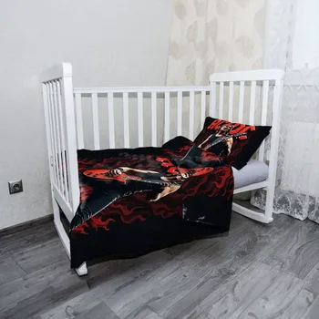 Povlečení Sablio Mikroplyšové dětské povlečení do postýlky ACDC Kytarista - 120x90 / 40x60