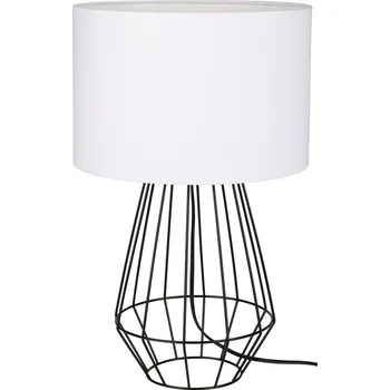 Lampička SPOTLIGHT Stolní lampa 1xE27 60W Černá s bílým stínidlem – 1 ks