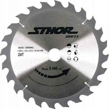 Pilový kotouč STHOR Pilový kotouč s karbidem 250x30mm Z24 na dřevo - 08833