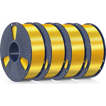 Filament 4 CÍVKY FILAMENTU SUNLU 1,75 mm SILK PLA+ Plus Mosaz 4 kg Přesnost 0,02 mm