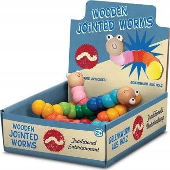 Dřevěná hračka Dřevěný ohebný červ - Senzorická hračka