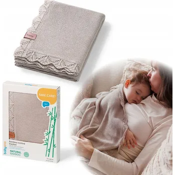 Dětská deka Bambusová pletená deka pro miminka 75x100 Babyono 1674/03 béžová