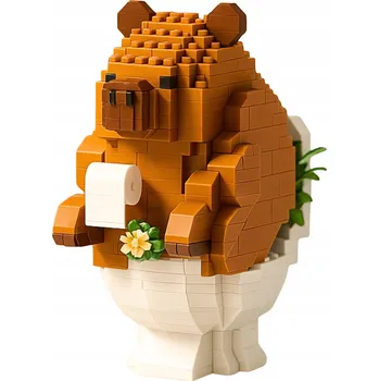 ostatní stavebnice Stavebnice Kapybara Konstrukční Klozet Toaleta Papír Sada kostek Figurka