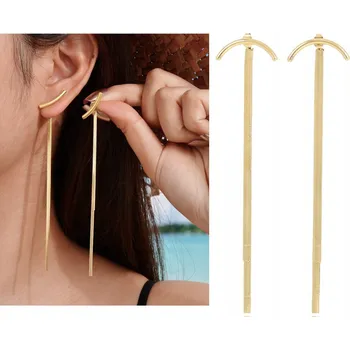 Náušnice NÁUŠNICE OCEL DLOUHÉ ZLATÉ ZMIJKY TRIO 12 cm MEGA EFEKTNÍ