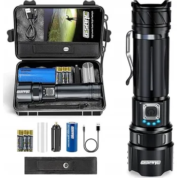 Svítilna LED TAKTICKÁ SVÍTILNA 20000 LUMENŮ NABÍJECÍ TYPU C 5 REŽIMŮ GISAAE