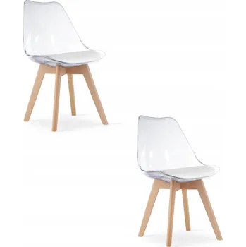 Jídelní židle Židle MARK - transparentní / nohy přírodní x 2