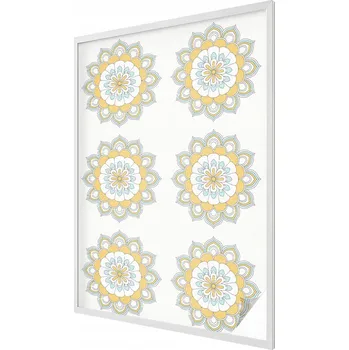 Okenní dekorace Fólie Vitrážová dýha Samolepicí Mléčná fólie na okno Barevné mandaly 100x146