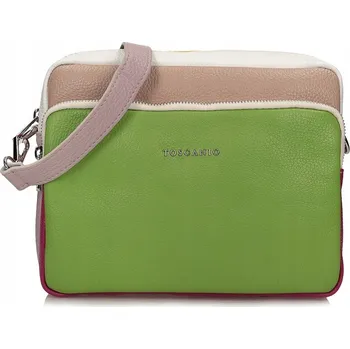 Toscanio kabelka kabelka přes rameno přírodní kůže lícová zelená