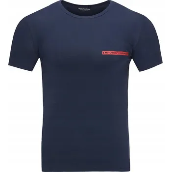 Pánské pánské tričko Emporio Armani tmavě námořnická modrá s logem, bavlna S