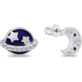 Náušnice Brilio Silver Stříbrné asymetrické náušnice se zirkony EA705W + 2 měsíce na vrácení zboží