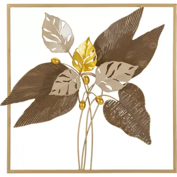 Nástěnná kovová dekorace Browy 50,2 cm hnědo-zlatá