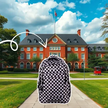 Městský batoh Batoh do školy šachovnice 30L pro mládež zpět do školy + pytlík