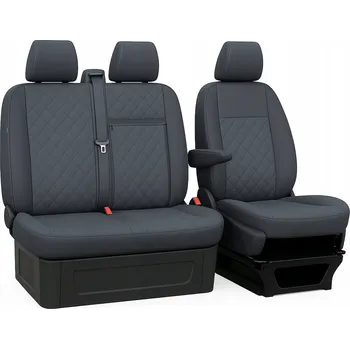 Potah sedadla LISované POTAHY NA SEDADLA DO DODÁVKY pro FORD TRANSIT CUSTOM 7 VII 2+1