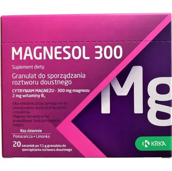 MAGNESOL 300 Hořčík, Vitamín B2 Granulát 20 sáčků