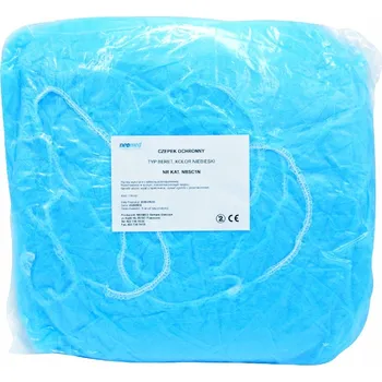 Čepice Jednorázová čepice z netkané textilie KRUH "pečárka" modrá, 100 ks