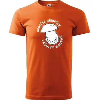 Pánské tričko Sablio Tričko s potiskem Dědeček hříbeček - oranžové S