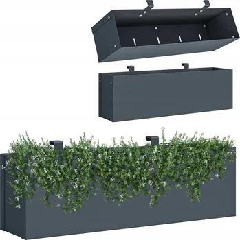 Květináč Květináč kovový šedý Jumi 12 cm x 50 cm x 15 cm