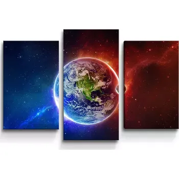 Obraz Sablio Obraz - 3-dílný Planeta Země - 75x50 cm