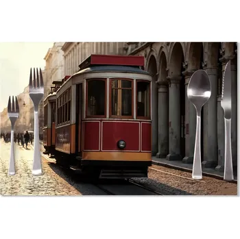 prostírání Sablio Prostírání Historická červená tramvaj: 40x30cm