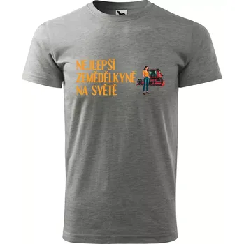 Pánské oblečení Sablio Tričko s potiskem Nejlepší zemědělkyně na světě - šedé S