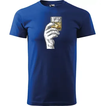 Pánské tričko Sablio Tričko s potiskem Whisky time - modré XL