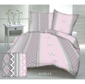 Povlečení Krepové povlečení 160x200 růžová pudrová orient mašle růžová