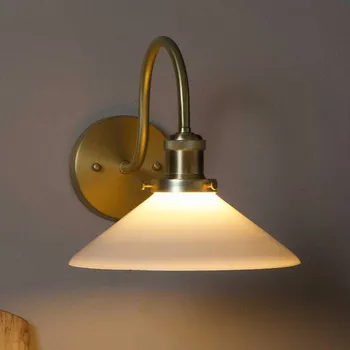 Lampička PR Home Nástěnné světlo August, zlatá/opálová, výška 25 cm, E27 zlatá, opálová 1 x 25 W - Doprava zdarma