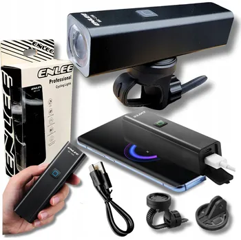 Cyklosvítilna Přední světlo na kolo ENLEE LED 1500lm IP66 akumulátor 4500mAh s funkcí powerbanky