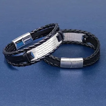 Náramek Pánský kožený náramek jako dárek, pánský náramek Aucuu pro muže