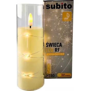 Svíčka LED svíčka s LED řetězem SUBITO GC711 D55H150 slonová kost (267)