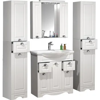 Koupelnový nábytek Vcm 5dílná umyvadlová skříňka Casalo XL, bílá